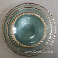 custom round shaped fruit plate glass charger